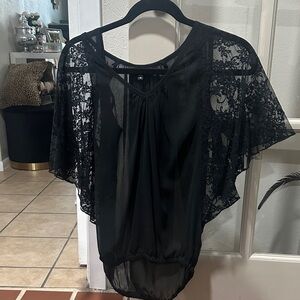 Express Black Sheer Lace Blouse